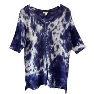 Sundance Blue Tie Dye Zenia Sweater Medium Thin Knit Boho Western Dainty GUC
